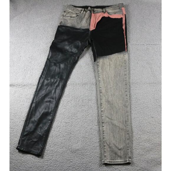 MNML Jeans 36 MEN Multicolor PATCHED SKINNY DENIM X596 Five Pocket Cotton Blend - Picture 2 of 11